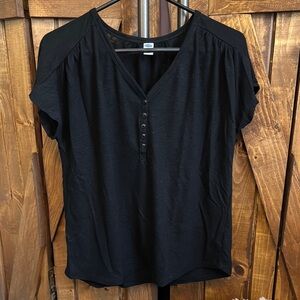Old Navy Black Buttoned Relaxed Blouse